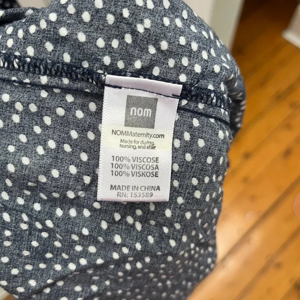 NOM Maternity navy polka dot wrap dress - Picture 5 of 5